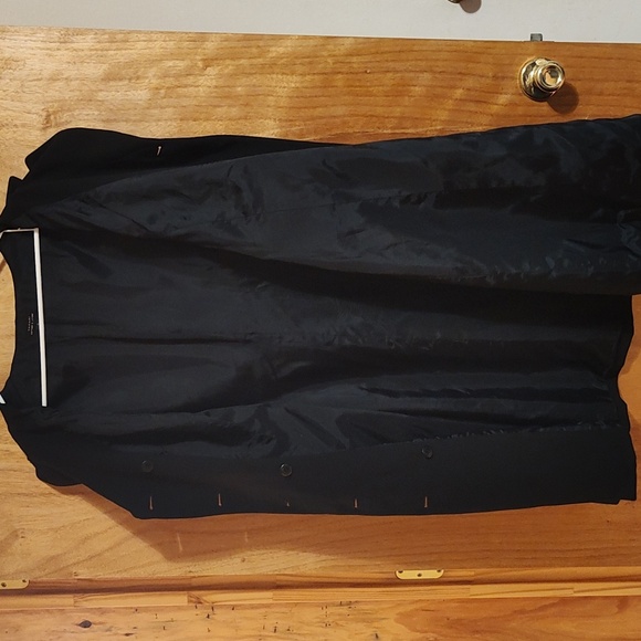 Tahari ASL Womens Double-Breasted Three-Quarter Length Dressy Overcoat Black 16 - Picture 11 of 14